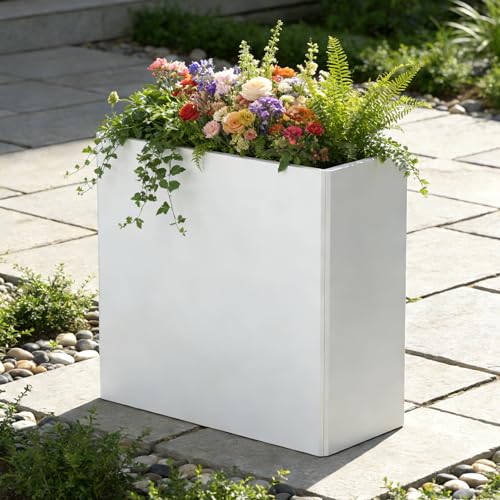 Tall Planter 24X12X24inch Planter Box with Removable Insert Shelf (Pb24x12x24 White)