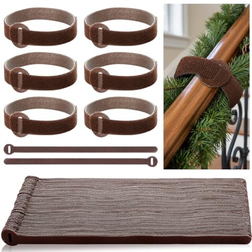 80 Pcs 16 Inch Christmas Garland Brown Adjustable Ties (Brown / 16 Inch)