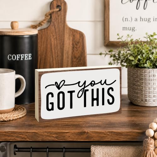3x5 Encouragement Wooden Block Sign (You Got This-1)
