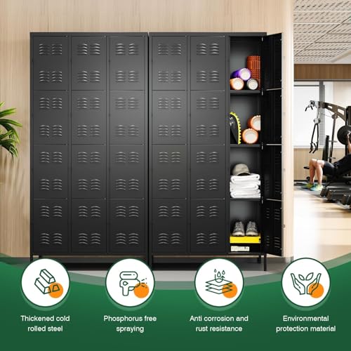 Metal Lockers for Employees (12 Door / Black)