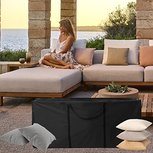Outdoor Patio Cushion Storage Bags 68Inch Waterproof Extra Large Patio Furniture Cover Cushion Storage Bag with Handle and Zipper (2 Count)