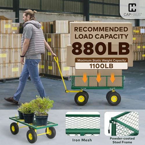 Metal Black Garden Cart (Black)