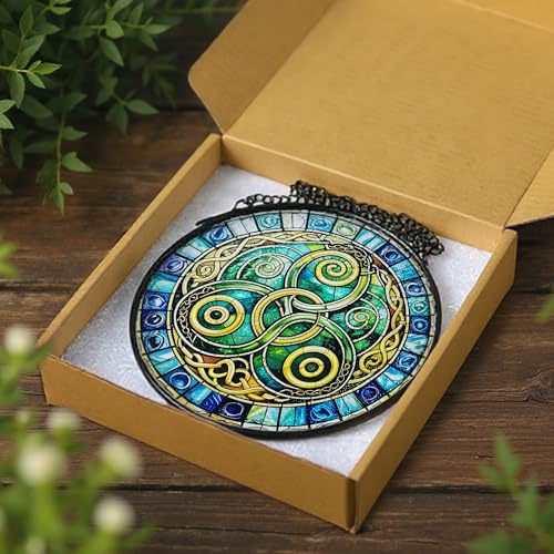8 Inch Celtic Knot Stained Glass Suncatcher & Ornament (Celtic)