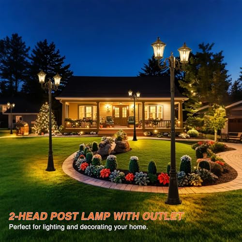 Dusk to Dawn Outdoor Lamp Post Lights with Outlet (XL-2-H)