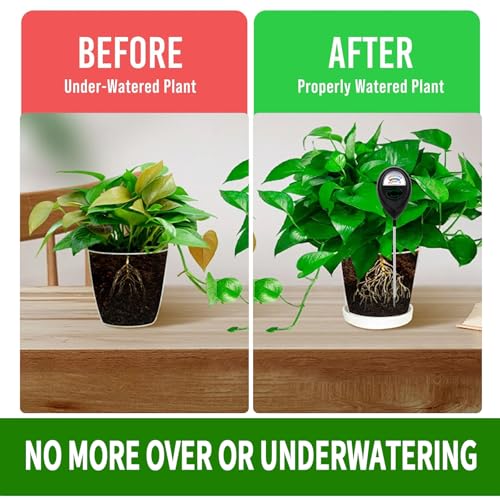 2 Pack Soil Moisture Meter for Plants (GREEN+BLACK)