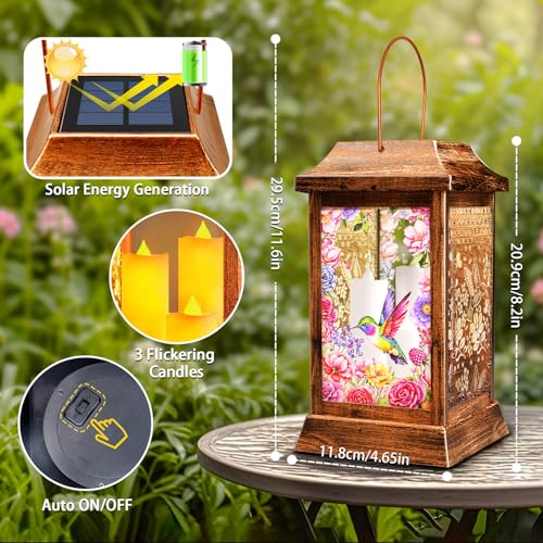 2 Pack Hummingbird Solar Lanterns Outdoor Waterproof (Hummingbird / 11.6*8.2inch)