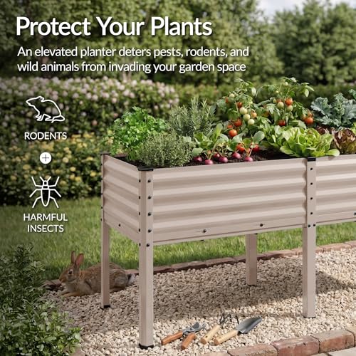 72x24x30in Non Toxic Galvanized Raised Garden Bed (72x24x30in / Taupe)