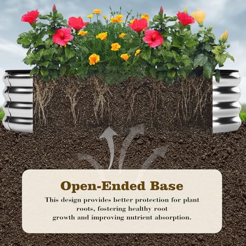 Galvanized Metal Raised Garden Bed Kit for Gardening Outdoor Planter Grow Garden Box Raised Flower Bed Galvanized Planter Outdoor Brown 1PC (Brown / 4x2x1FT（1pcs）)
