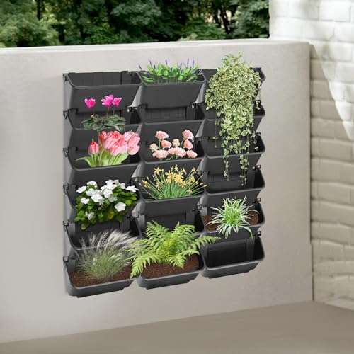 Vertical Wall Planter with 18 Pots
