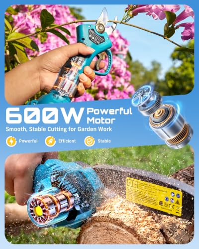 2-in-1 Mini Chainsaw & Pruning Shears, 20V Brushless Motor Combo (Industrial Blue)