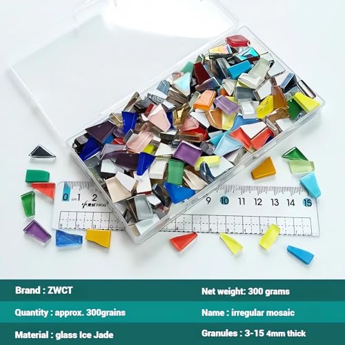 Gold Mixed Irregular Mosaic Glass Mosaic Tiles Pieces (10.6 Ounce)