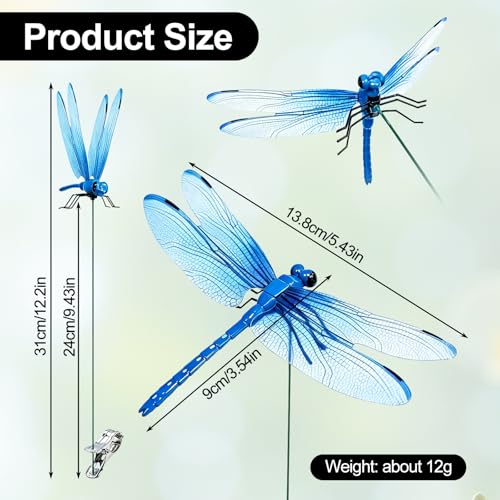 16 PCS Dragonfly Clips for Garden Decor