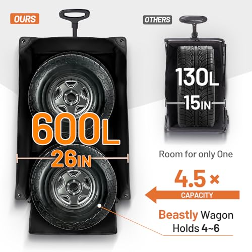 600L Beast Wagon 26" W Extra Wide All Terrain Folding w (Black / 600L)
