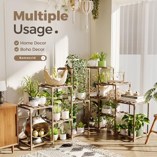2 Sets of Package Plant Stands Indoor Wood Plant Shelf Outdoor