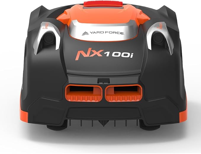 Yard Force NX100i Robotic Mower with Wi-Fi Connection, 28V Battery, App Control, Automatic Mowing and Charging (1/4 Acre Wired)