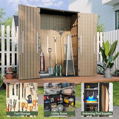 Outdoor Storage Shed (Brown / 64 Cu.Ft)