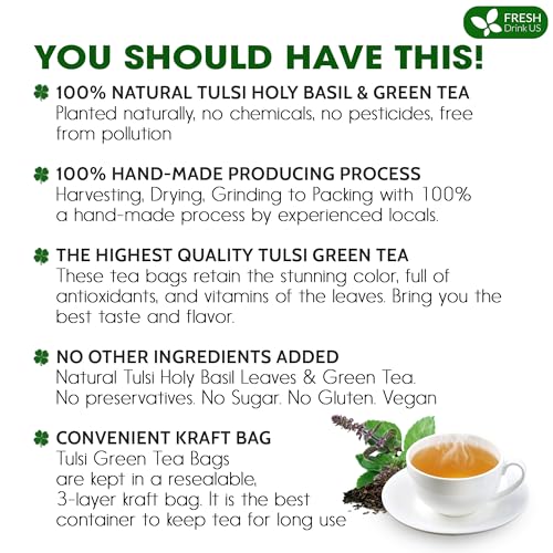Premium 55 Tulsi Green Tea Bags (55 Teabags)