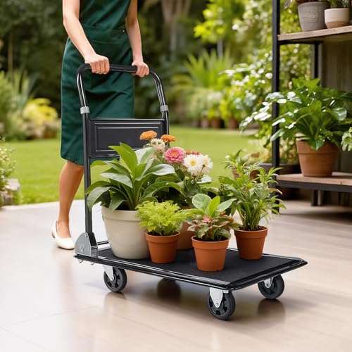 Heavy Duty 2 Tier Platform Hand Truck (28.7 x 18.5 x 32.3 in/ 730 x 470 x 820 mm)