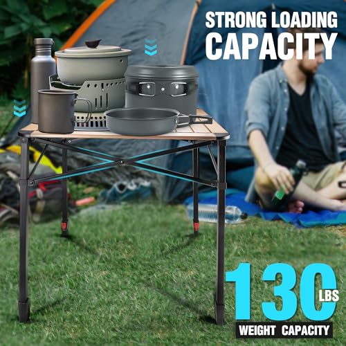 Folding Camping Square Table (Gold / Large)
