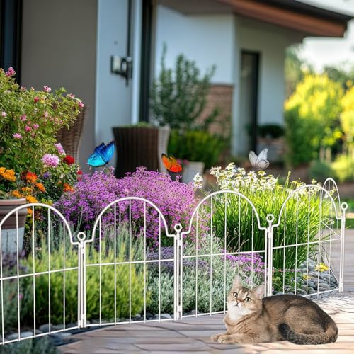 10 Pack White Decorative Garden Fence (White / 17 in(H))