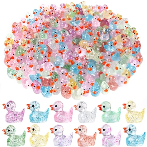 100pcs Mini Glitter Ducks Colorful (100Pcs-Glitter Ducks)