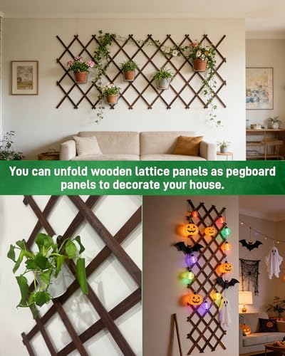 1Pack 35.4inch Wooden Lattice Wall (1 Pack / 1.5 x 7.2 ft)