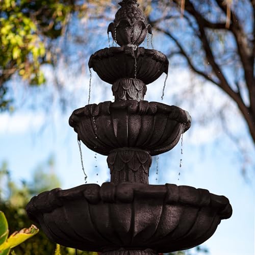 58.3" 3 Tier Outdoor Freestanding Water Fountain (Brown)