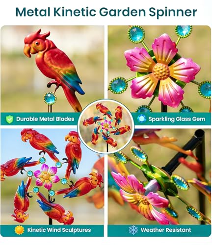 44" Parrot Garden Wind Spinners (44" Parrot)