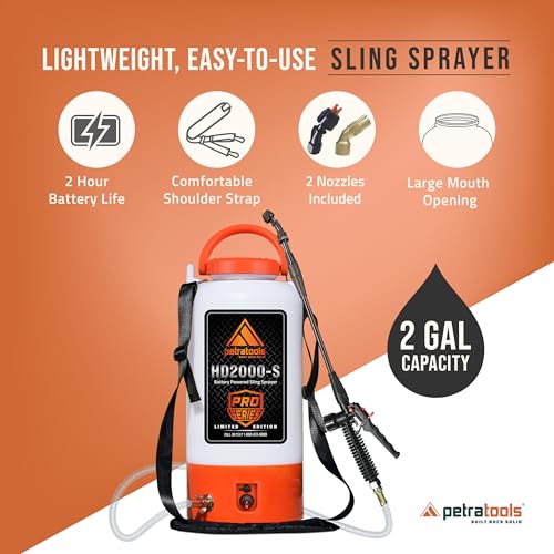 Tools HD2000 S Battery Powered Garden Sprayer 2 Gallon 9 Spray Nozzles (2 Gallon Pro Series)