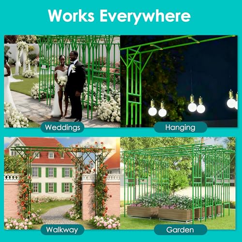 Flat Top Garden Arch Trellis (Extra Large / Green)