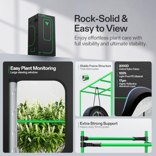 3x3 Pro Grow Tent Kit w (Plus 36" x 36" x 72")