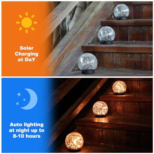 Solar Globe Lights Outdoor Waterproof (Warm White / 8 globes)