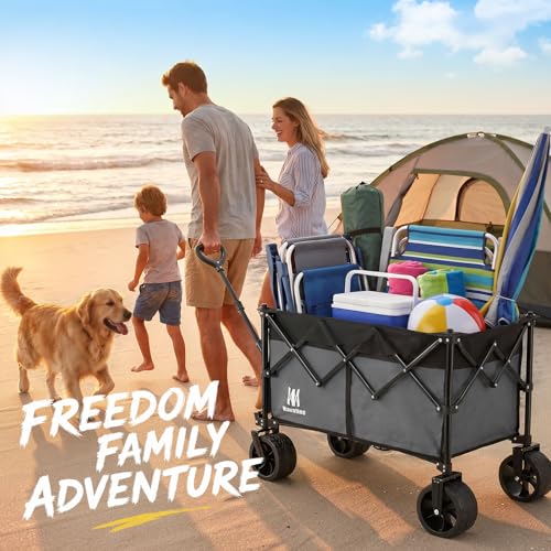 330Lbs Collapsible Folding Wagon (Gray / 165L)