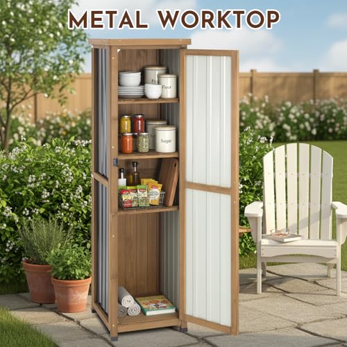 Tall Narrow Outdoor Storage Cabinet (Black / 18" x 18" x 62")