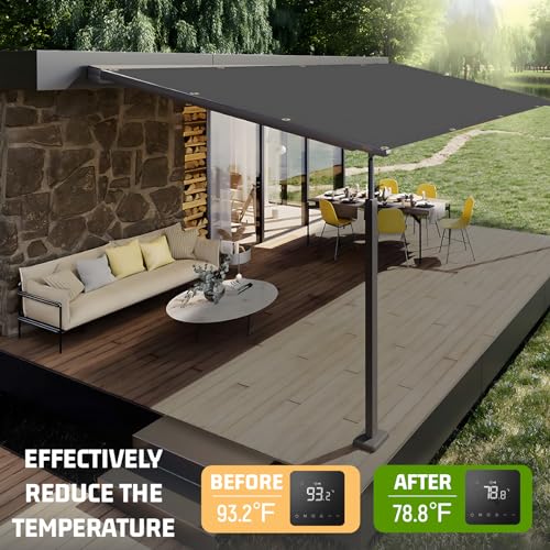 Shade Cloth 16x17 FT Sun Shade (16' x 17' custom size / Dark Grey)