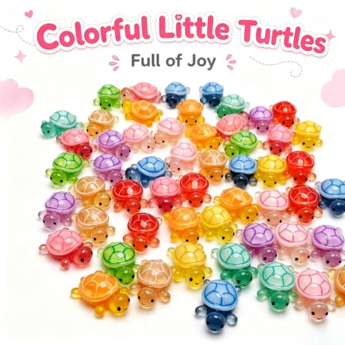 20 Pcs Mini Resin Animals Turtles Figurines Glow in The Dark