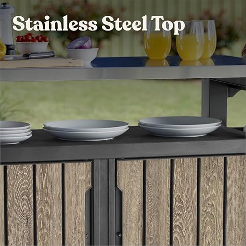 Unity XL Outdoor Entertainment Cart with Wood‑Look Finish (Ashwood)