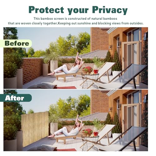 Natural Bamboo Fence 3ft H x 8ft L x 0.7In D (0.7 in D x 3ft H x 8ft L)