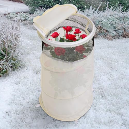 4Pcs Pop Up Rose Cones for Winter Protection (White-4Pcs)