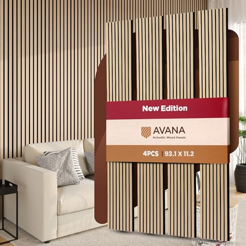 Acoustic Wood Wall Panels (Natural Oak / 94X11 (4 PCs))