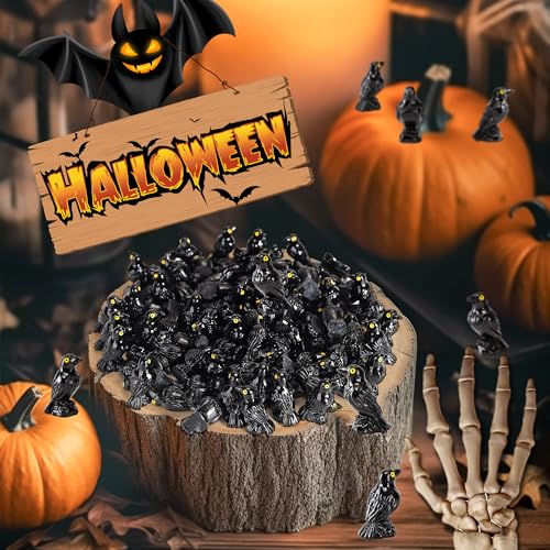 30 Pcs Miniature Resin Crows Black Raven Figurines Spooky Halloween Decor Tiny Animals for Terrariums & DIY Crafts (Cows / 30 Pcs)