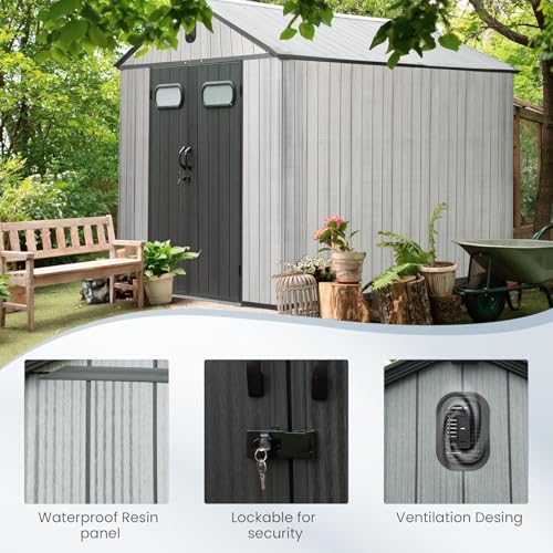 Domi 8X12FT Resin Outdoor Storage Shed (8x12FT)