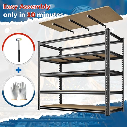 55" W Heavy Duty Garage Shelving (55" W × 24" D × 72" H)