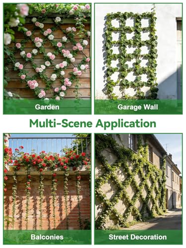 150FT Tensioned Wire Trellis Kit for Climbing Plants Wall Garden Trellis