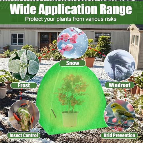 Plant Covers Freeze Protection for Winter (28*30in 2P / Green-felt)