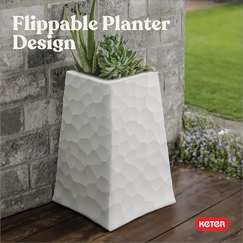 Stone Tapered Planter Set of 2 (Stone-Look / Cream)
