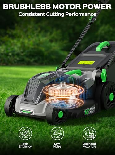 40V 16" Cordless Electric Lawn Mower with 4.0Ah Battery (Green)
