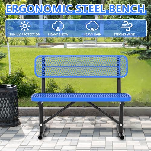 4 Feet Heavy Duty Metal Park Bench for Outside