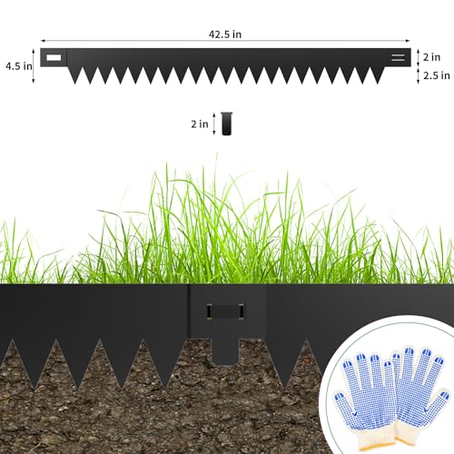 Metal Landscape Edging 10 (Black / 4.5 Inch 10Pcs)