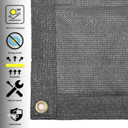 Shade Cloth 10x22 FT Sun Shade (10' x 22' custom size / Dark Grey)